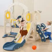 Kids Slide and Swing Set 7in1 Toddler Slide Playset with Adjustable Swing and D