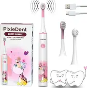PixieDent Electric Toothbrush for Children Sonic Toothbrush Ultrasonic with 2 Replacement Brushes 2 Modes Timer Timer Soft Bristles Children's Toothbrush from 3+ and 6+