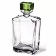 Macryl Crystal Hamilton Collection 20 oz Waves Decanter with Emerald Stopper