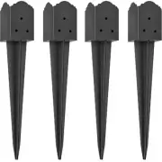 4x4 Fence Post Anchor, Heavy Duty Ground Spikes, 23.6 x 3.7 x 3.7'' Decorativ...
