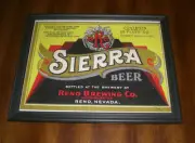 SIERRA BEER FRAMED COLOR AD PRINT - RENO BREWING COMPANY - RENO, NEVADA