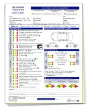 Multi-Point Inspection Form, Compatible with Hyundai 3 Part Carbonless Checklist