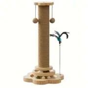 Durable Cat Climbing Tree Tall Sisal Scratching Post with Toy Ball & Spinner