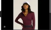 WILSON WILSON RIVERSIDE 1/4 ZIP CROPPED LONG SLEEVE TOP XS MAROON TENNIS NEW NWT