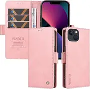 Umlovecase for iPhone 14 Plus Case,for iPhone 15 Plus Wallet Case,Pu Leather Folding Flip Cover Magnetic Card Slot Stand Protective Cover-Pink