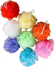 Ipetboom 16pcs Solid Bath Ball Flower Mesh Net Bath Scrubber Soft Comfortable Bath Accessory Exfoliating Cleaning Soothing