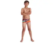 Speedo Boy's Glitche 13cm Brief - Black/ Salso/ White/ Tile