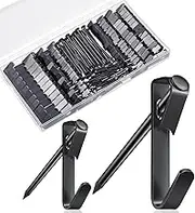 Picture Hangers, 100 Pieces Picture Hanging Kit Including 30lb and 50lb Picture Hanging Hooks, Picture Hooks with Nails for Picture Frames, Hanging Pictures, Clocks on Drywall and Wood Walls (Black)