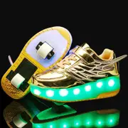 37 Size Double Wheel Led Wing Roller Skates