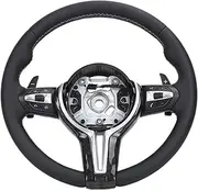 Carbon Fiber Cover Plate Leather Steering Wheel，Compatible With BMW F10 F20 F21 F22 F30 F32 F36 F80 F15 F16(M5)