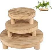 3 Pcs Plant Stand Indoor,Wooden Outdoor Indoor Plant Stands,Plant Holders Indoor Stand,Small Round Plant Stands,Corner Plant Stands Fits 5 to 8 Inches Pots
