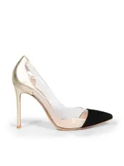 Leather Plexi Point Toe Pumps