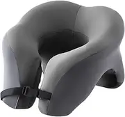 BaotyJie Memory Foam Travel Neck Pillow Face Down Pillow Portable Headrest, Soft Support Cushion Head Cushion Pillow for Train Office, Gray