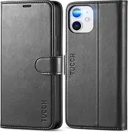 TUCCH Wallet Case for iPhone 12 Pro/iPhone 12 5G, RFID Blocking Card Slot Stand [Shockproof TPU Interior Case] PU Leather Magnetic Protect Flip Cover Compatible with iPhone 12/12 Pro 6.1-inch, Black