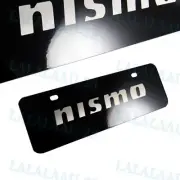 For Nissan NISMO Front Black Stainless Steel License Plate Frame w/ Caps 12"x4"