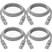 4x Cruxtec CAT6 10GbE Home/Office Networking Compact Ethernet Cable 5m Grey