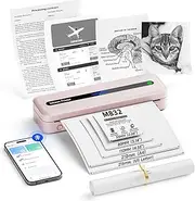 Itari Mobile Printer A4 for Travel, Bluetooth Thermal Printer A4 Small Printer Upgrade 300DPI Printer Small for Mobile Phone, Portable Printer Supports Multiple Sizes Thermal Paper