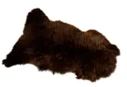 Natural Brown Sheepskin Rug – Genuine Muflon Hide | Soft & Fluffy Decorative Fur