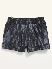 Old Navy Kid Girls Black Wash Go-Dry Cool Dolphin-Hem Run Shorts Size XS S M