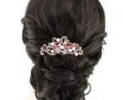 Rhinestone Jewelry Comb Bridal Headpiece Hair Clip Women Hair Accessories(Gold) - Rose Gold