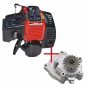 49cc 50cc 2-Stroke Engine Gas Motor Pull Start + 17T T8F Gearbox for Go Kart ATV
