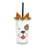 Boston Warehouse 12 Oz Kids Tumbler with Straw, Dog