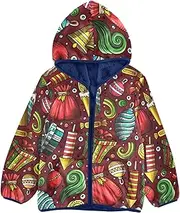 [GuoChe] Girls Sherpa Lined Merry Christmas Holiday Red Boys' Outerwear Jackets & Coats Navy Blue Organic Baby Girl Clothes