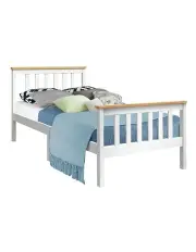 [Artiss] Pony Wooden Bed Frame Single in White