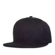Unisex Plain Flat Brim Adjustbale Baseball Cap Blank Snapback Solid Color Hat