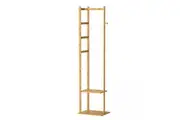 Vibe Geeks Garment Coat Clothes Stand Rack Hat Shoe Wooden Hanger Holder Shelf Organizer