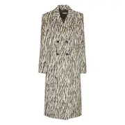 [Rotate] Rotate Zebra-print Double-breasted Coat 34 FR BLACK/WHITE