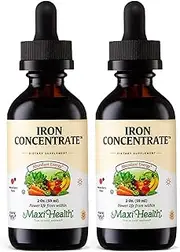 Iron Supplement 15mg Per ML – Increase Energy and Blood Levels Without Nausea or Constipation – Liquid Iron Drops for Men, Women, and Kids – 2 oz. – (Pack of 2)