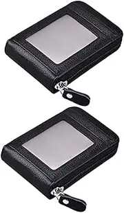 [BELLIFFY] Slim Multi-Card Holder Wallet Credit Card Holder Case for Men Women Business Metal Zipper Organizer