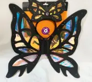 Happy Halloween Kids Light Up Butterfly Wings & Headband Set Black Costume NEW