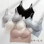 【AMICA】約薩波紋蕾絲固杯小可愛(32A-36C 蕾絲 小可愛 百搭內衣 無痕)