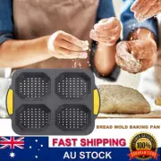 4 Cavity Silicone Bread Pan Mini Baguette Brownie Cake Baking Molds Non-Stick AU