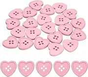 uxcell 40pcs Heart Resin Sewing Button, 23mm 5/8" 4 Hole Sweater Buttons for Clothing Garment Knitting Crafts Decoration, Pink