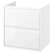 ÄNGSJÖN wash-stand with drawers, high-gloss white, 60x48x63 cm