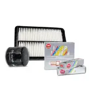 NGK Iridium Spark Plugs & NTK Air Oil Filter for Kia Sportage KM 2.7L 05-09