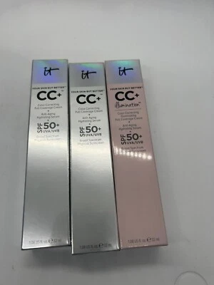 IT Cosmetics CC+ Cream Illumination with SPF 50 (3X) 1.08oz each - NEW