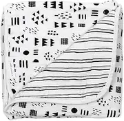 HonestBaby Quilted Baby Blankets Reversible Organic Cotton for Infant Boys, Girls, Unisex, Pattern Play/Sketchy Stripe, One Size
