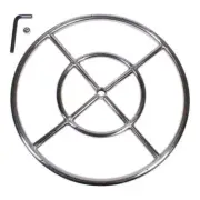 Celestial Fire Glass Accessory Round Adjustable Flame Height Easy Install Silver