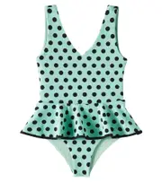 [Marysia Bumby] Marysia Bumby Piping Gramercy polka-dot swimsuit Y 12 green