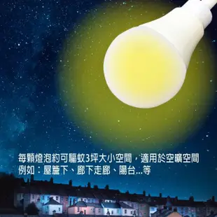 【明沛】12W LED光控驅蚊防護燈泡-彎管E27型(光控亮燈-光色驅蚊-無毒驅蚊-MP8747)