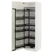 METOD high cabinet with pull-out larder, white/Veddinge white, 60x60x200 cm