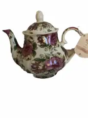 Kent Pottery In Full Bloom Pink And White Roses Teapot Beautiful 5 Cup Pot