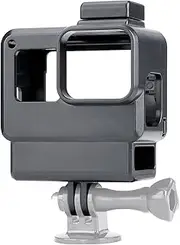 Vlog Case Action Camera Housing Shell Vlogging Cage Frame with Cold Shoe Mount for GoPro Hero 7 6 5 Black for External Microphone & Pro 3.5mm Mic Adapter BBZY