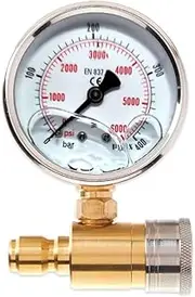RAYWE 3/8in Pressure Gauge for Pressure Washer Quick Connect Shockproof Pressurization 5000PSI Pressure Gauge Piezometer