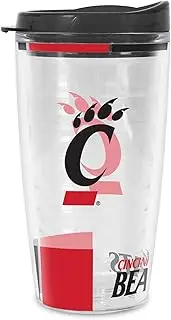 Rico Industries NCAA Cincinnati Bearcats 16 oz Double Walled Insulated Tritan Classic Tumbler Cup Keeps Drinks Cold & Hot, USA Made