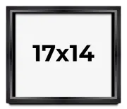 17x14 Shadow Box Frame Black | 1.25 inches Deep Real Wood Contemporary Shadowbox